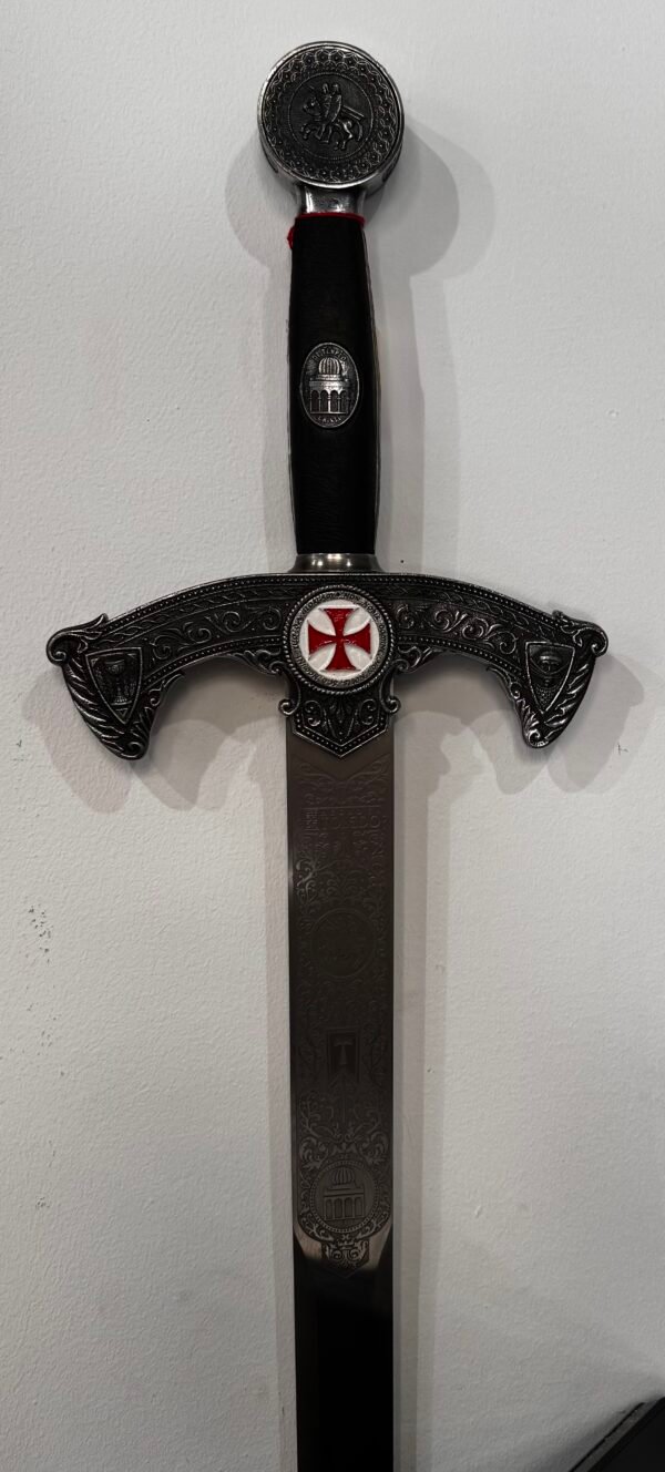 Espada Templaria Rustica Empuñadura Cuero - Imagen 2